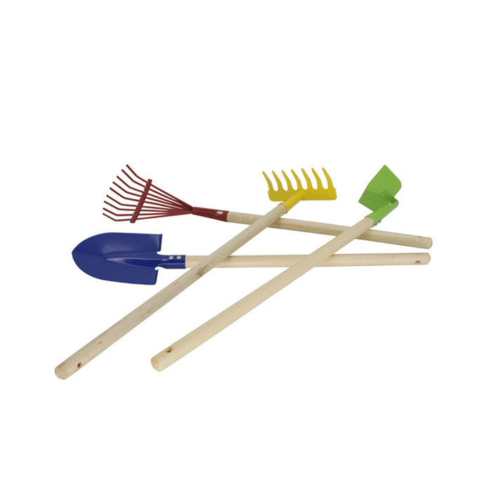 Fixturedisplays® Kids Garden Tool Set 28" Long Toy, Rake, Shovel, Hoe And Leaf Rake, Reduced